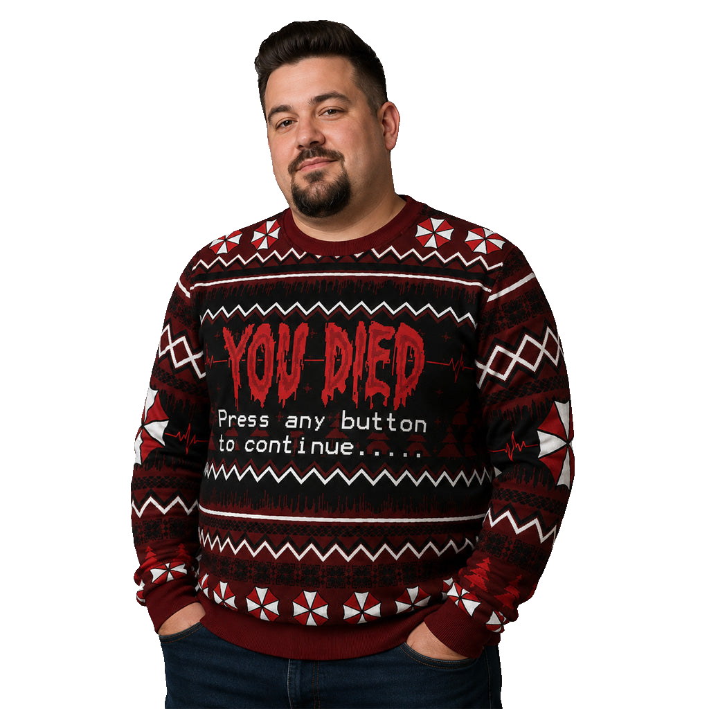 You Died Press Any Button To Continue Halloween 2026 Ugly Sweater – Moonbestprint