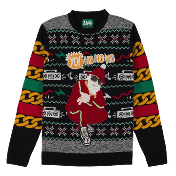Yo Ho Ho Rap Santa Full Pattern Ugly Christmas Sweater – Moonbestprint
