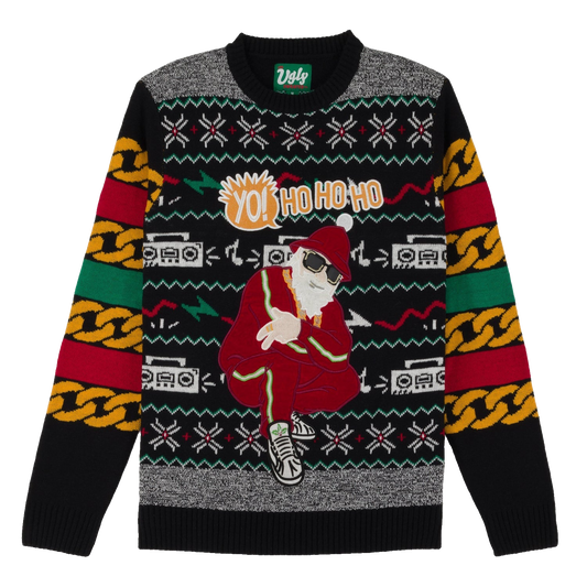 Yo Ho Ho Rap Santa Full Pattern Ugly Christmas Sweater – Moonbestprint