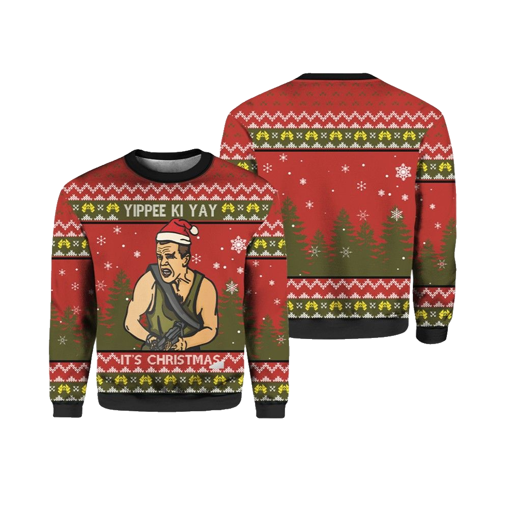 Yippee Ki Yay It's Christmas Die Hard Ugly Christmas Sweater - Moonbestprint