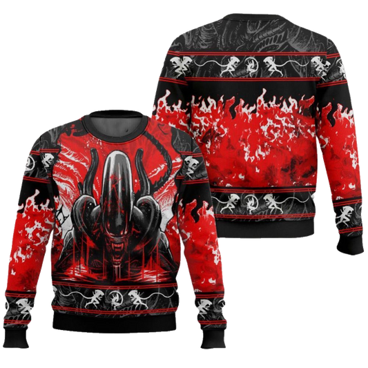 Xenomorph Alien Ugly Christmas Sweater - Moonbestprint
