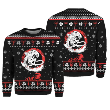 Xenomorph Alien Christmas Ugly Sweater - Moonbestprint