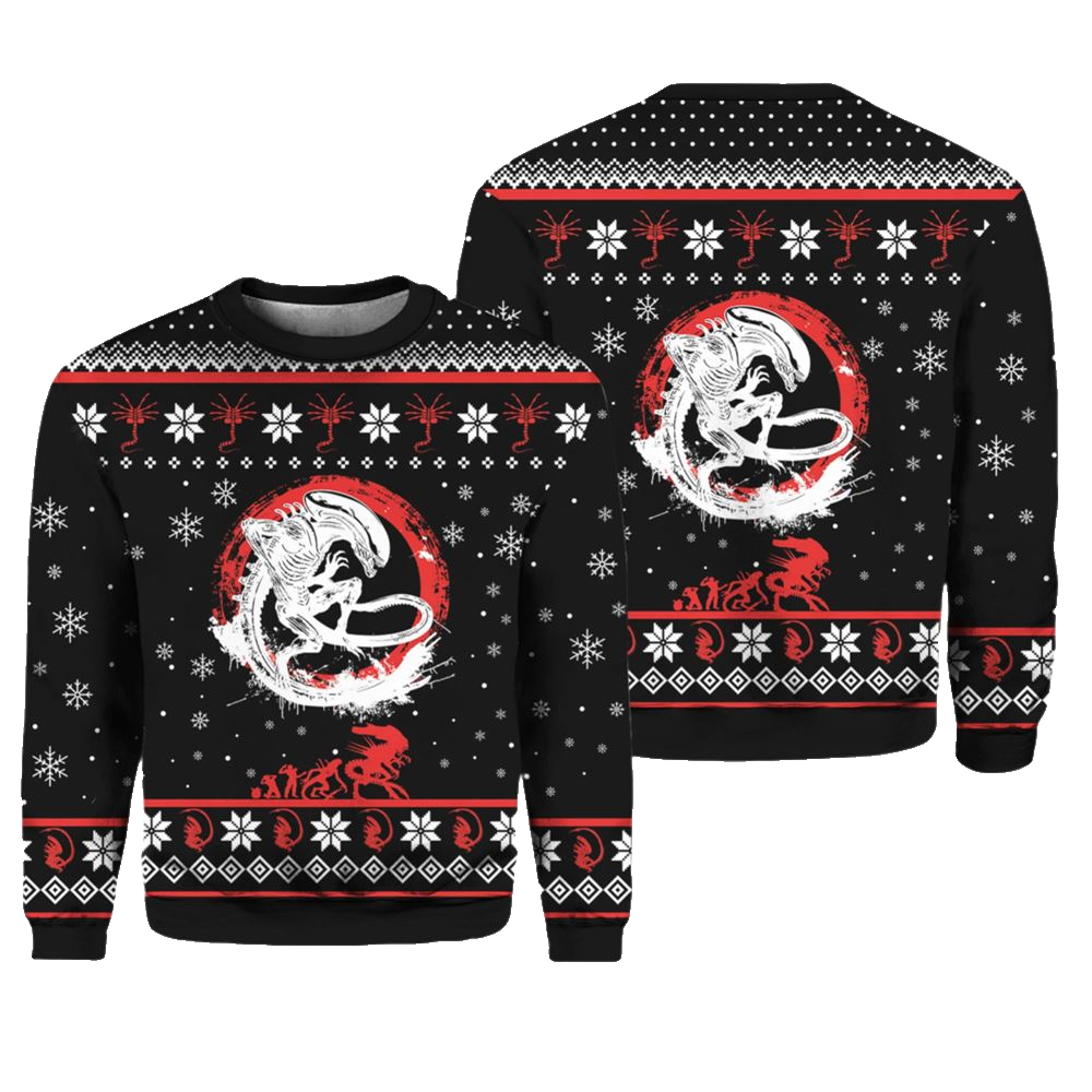 Xenomorph Alien Christmas Ugly Sweater - Moonbestprint