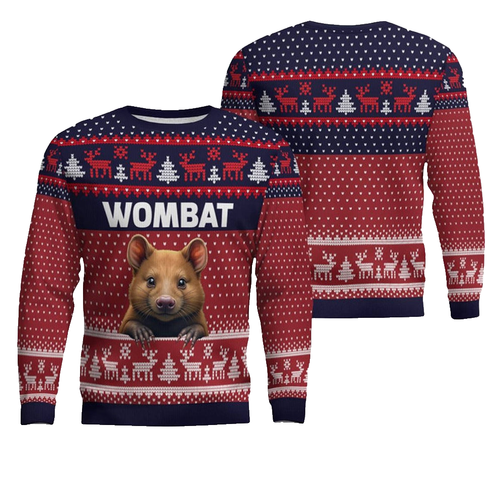 Wombat Ugly Christmas Sweater - Moonbestprint