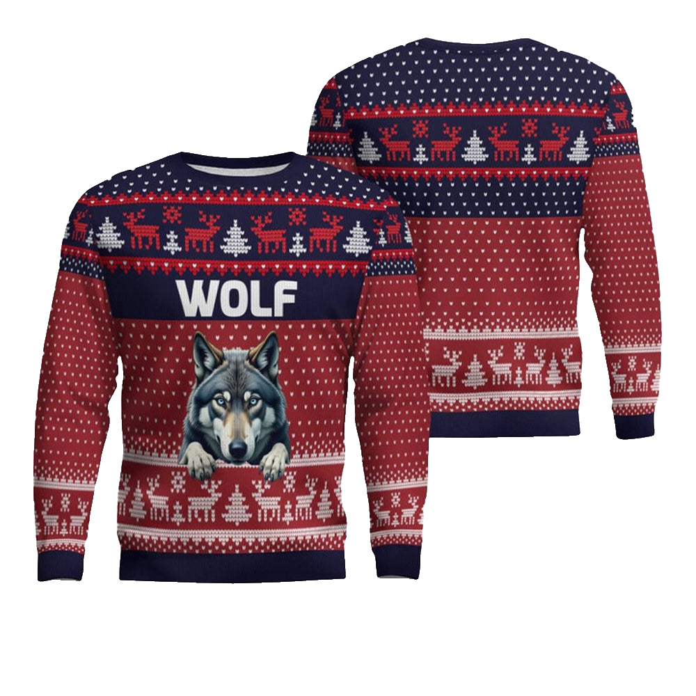 Wolf Ugly Christmas Sweater - Moonbestprint