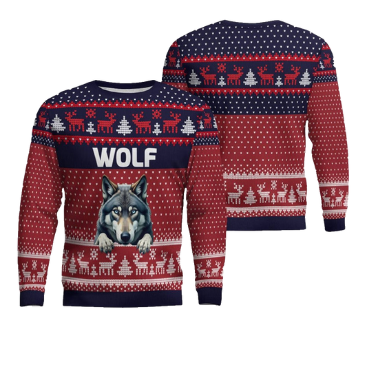 Wolf Ugly Christmas Sweater - Moonbestprint