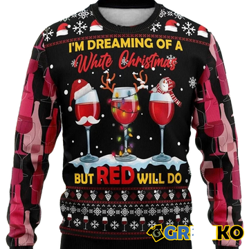 Wine Red Christmas Ugly Christmas Sweater - Moonbestprint