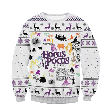 White Make Me Sick Hocus Pocus Ugly Christmas Sweater - Moonbestprint