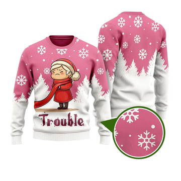 Where I Go Trouble Follows Funny Ugly Christmas Sweater - Moonbestprint