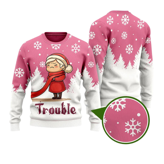 Where I Go Trouble Follows Funny Ugly Christmas Sweater - Moonbestprint