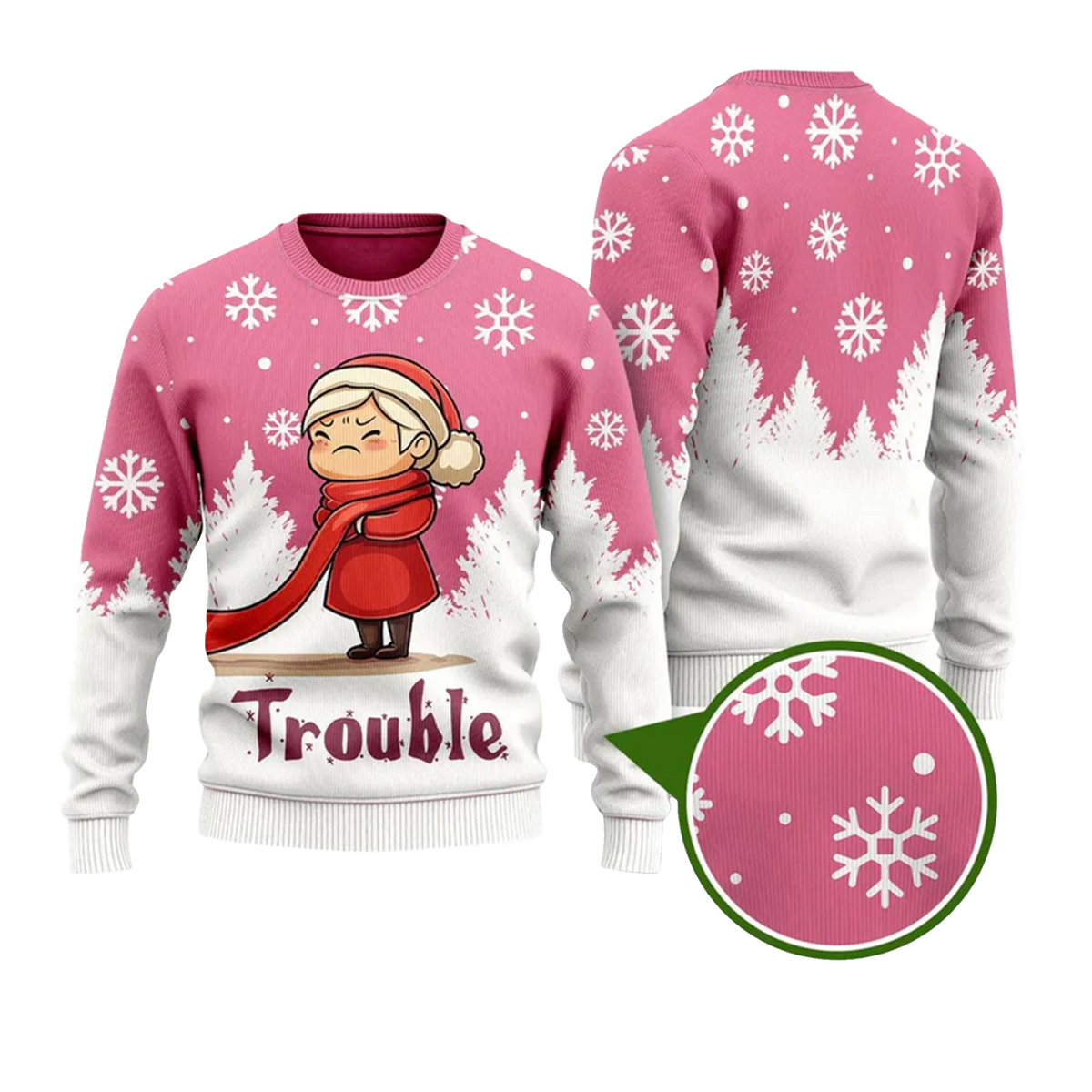 Where I Go Trouble Follows Funny Ugly Christmas Sweater - Moonbestprint