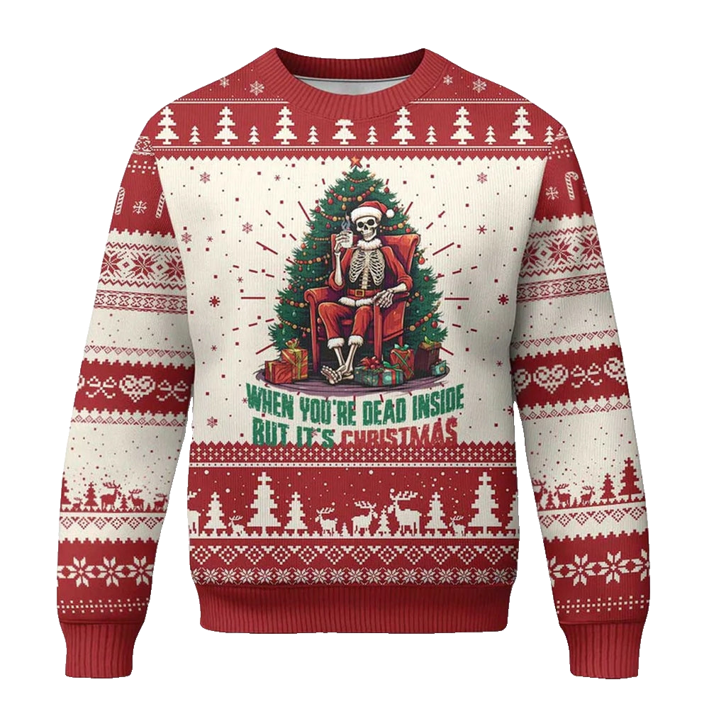 When You're Dead Inside But It's Christmas Ugly Christmas Sweater - Moonbestprint
