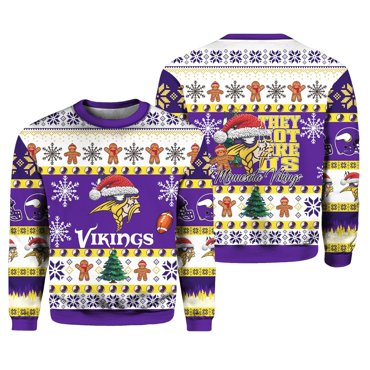 Vikings They Not Like Us Ugly Christmas Sweater - Moonbestprint