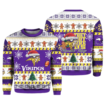 Vikings They Not Like Us Ugly Christmas Sweater - Moonbestprint