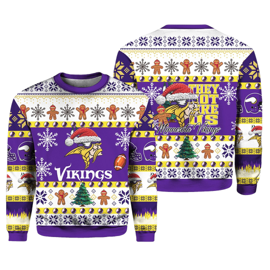 Vikings They Not Like Us Ugly Christmas Sweater - Moonbestprint