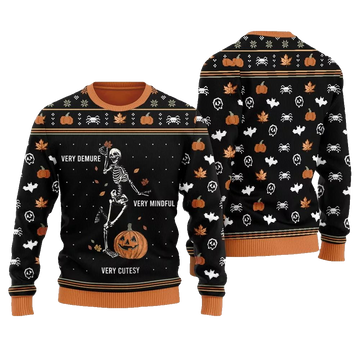Very Demure Skeleton Ugly Sweater Christmas 2026 - Moonbestprint