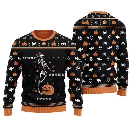 Very Demure Skeleton Ugly Sweater Christmas 2026 - Moonbestprint