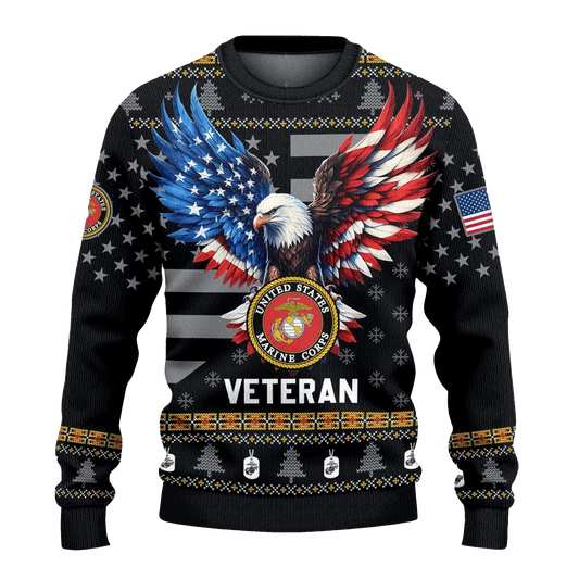 USMC Veteran Ugly Sweater 2026 Christmas - Moonbestprint