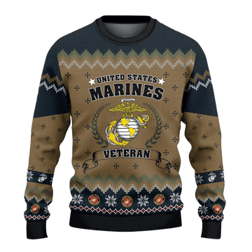 US Marine Veteran Ugly Sweater 2026 Christmas - Moonbestprint
