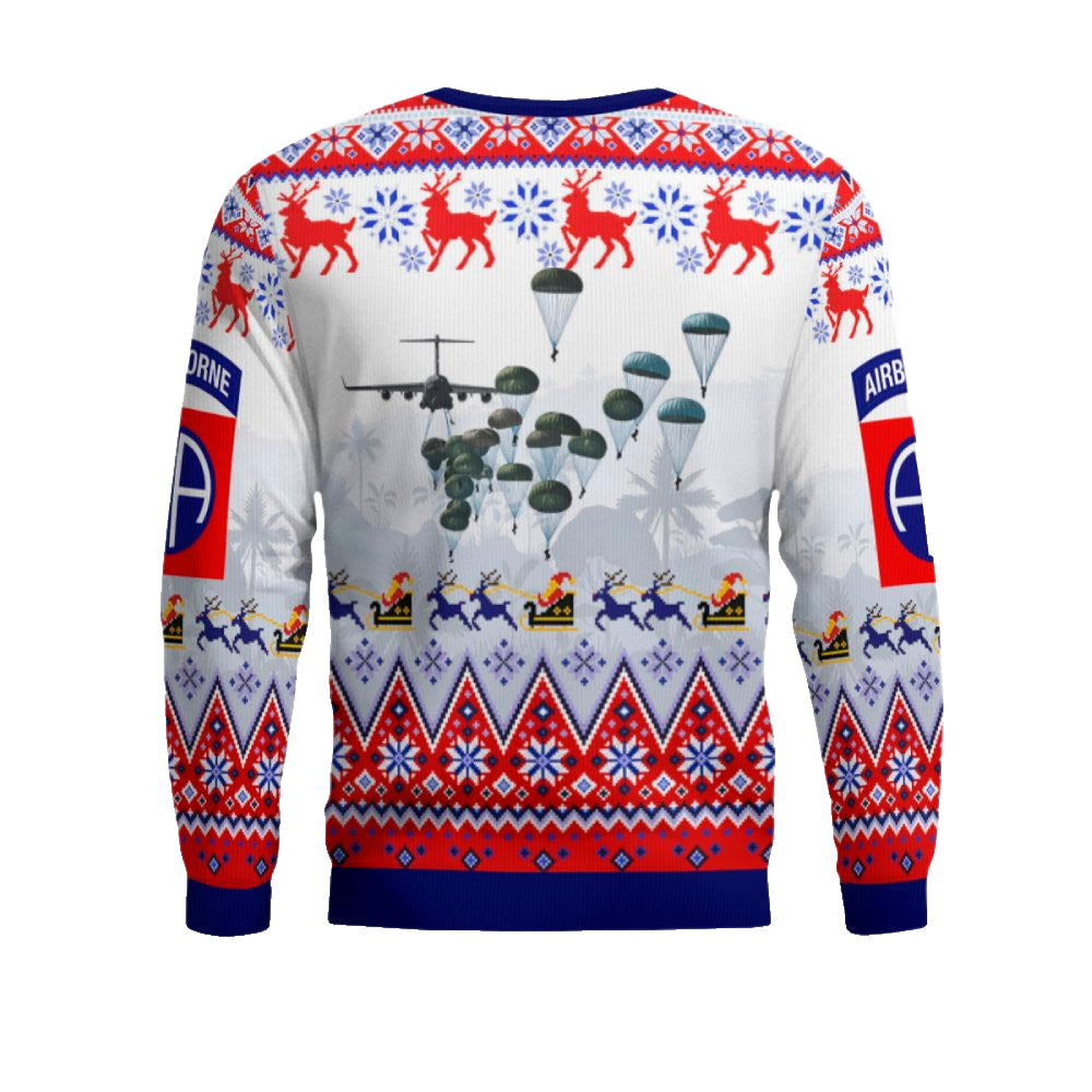 Us Army Paratroopers With The 82Nd Airborne Division Parachute Red Ugly Christmas Sweater – Moonbestprint