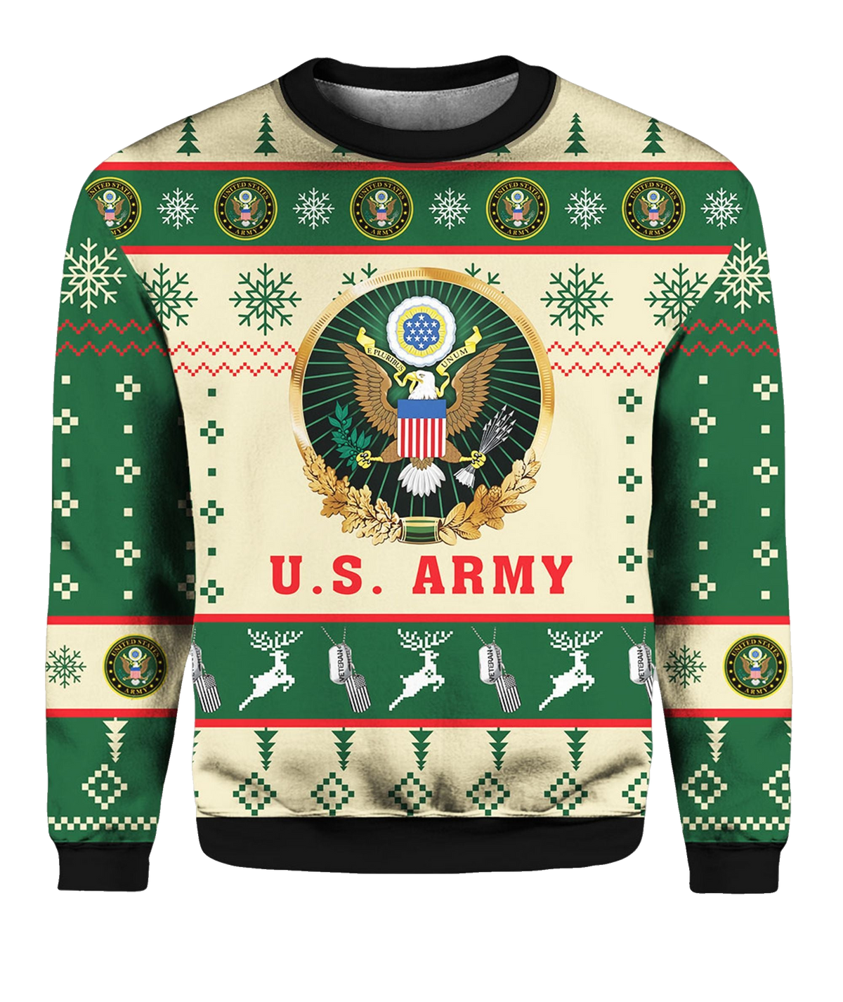 US Army Proudly Served Veterans Ugly Christmas Sweater - Moonbestprint
