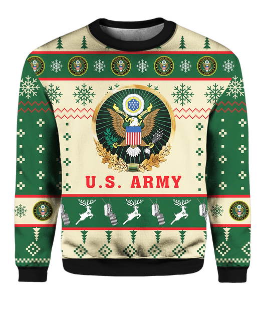 US Army Proudly Served Veterans Ugly Christmas Sweater - Moonbestprint