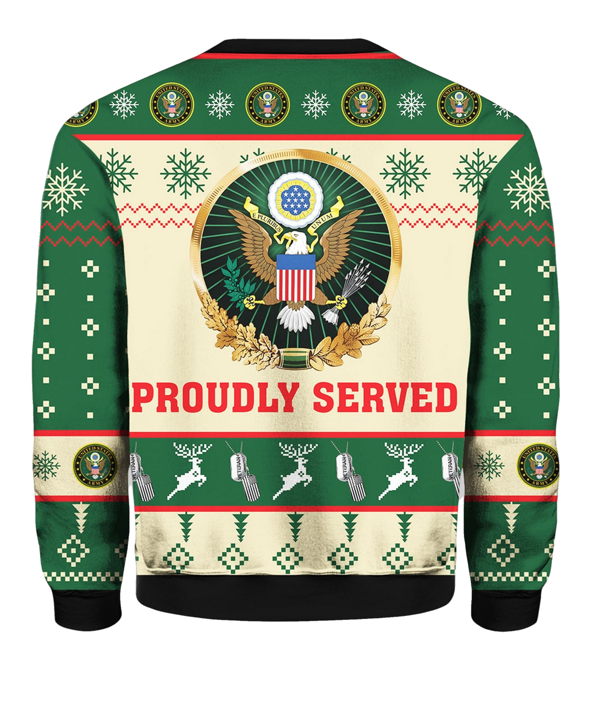 US Army Proudly Served Veterans Ugly Christmas Sweater - Moonbestprint