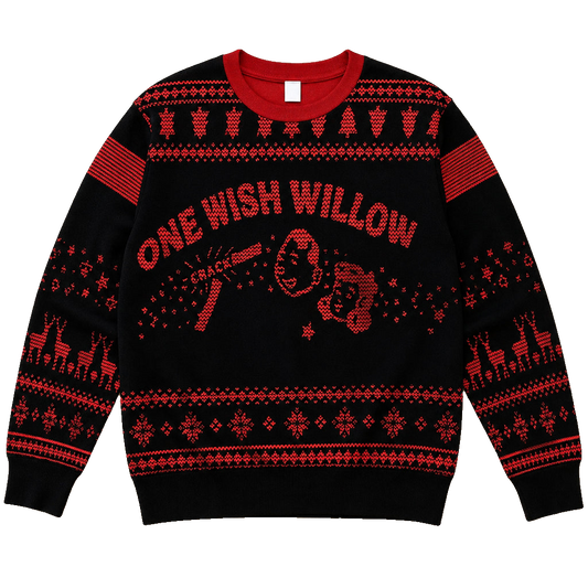 Unisex Obsession 2026 One Wish Willow Ugly Christmas Sweater for Horror Fans – Moonbestprint