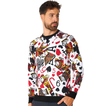 Unisex King of Clubs Ugly Christmas Sweater 2026 for Card Game Fans – Moonbestprint