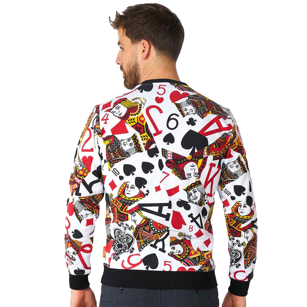 Unisex King of Clubs Ugly Christmas Sweater 2026 for Card Game Fans – Moonbestprint