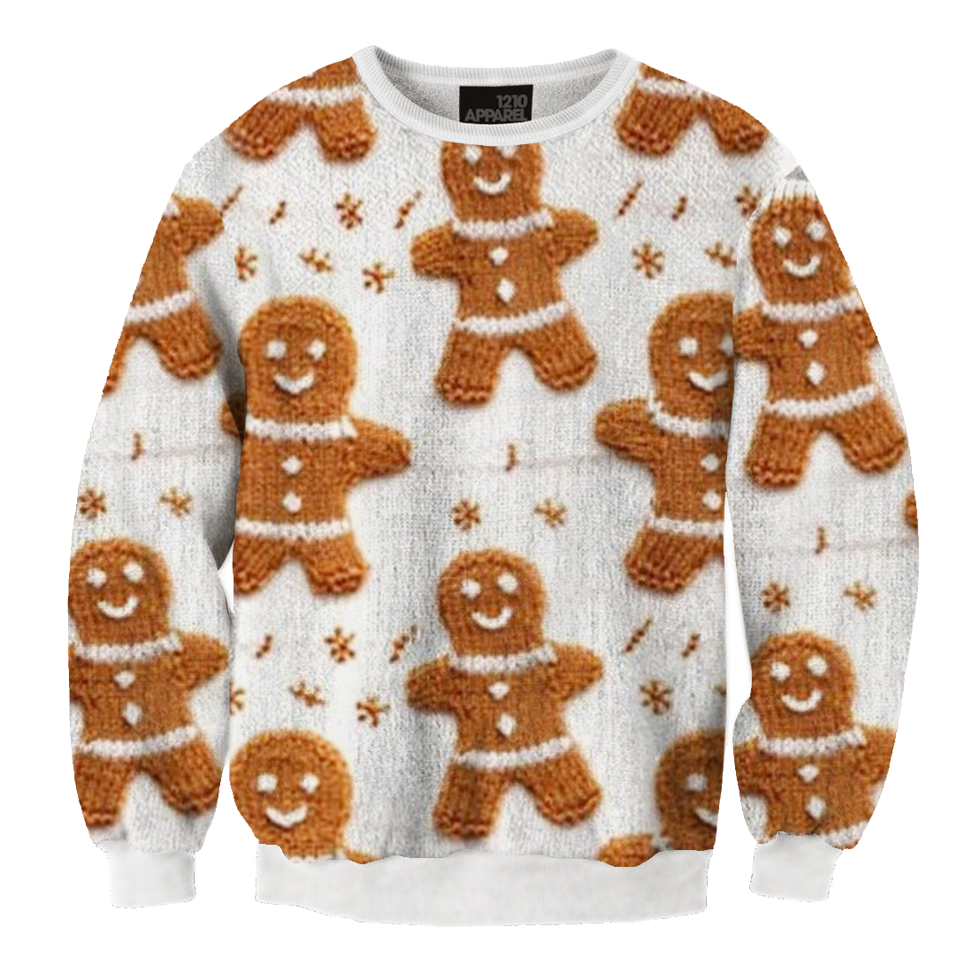 Unisex Christmas Gingerbread Man Printed Ugly Christmas Sweater - Moonbestprint
