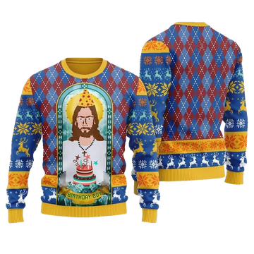 Unique Jesus Birthday Boy Ugly Sweater Christmas 2026 - Moonbestprint