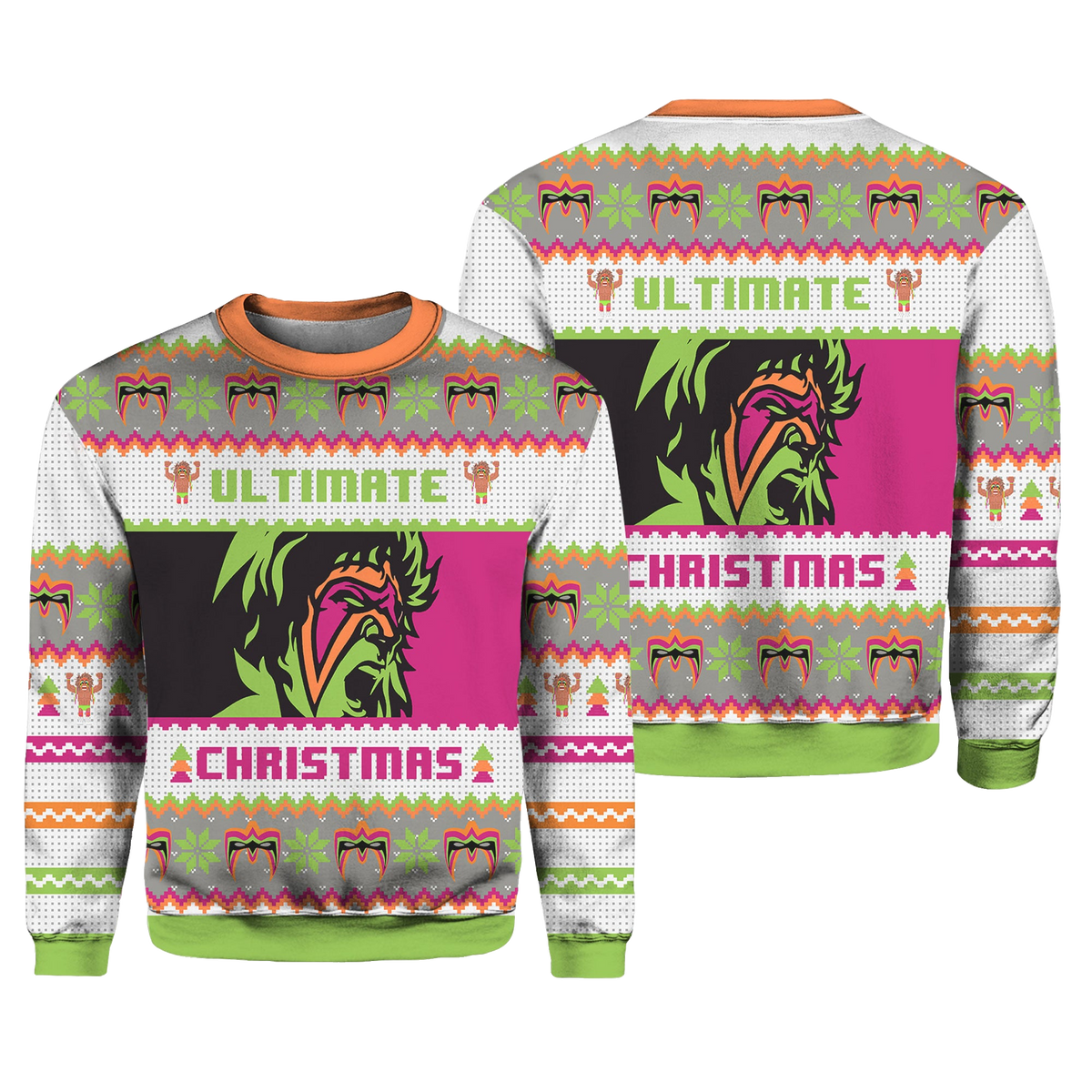 Ultimate Warrior Pro Wrestling Christmas Ugly Christmas Sweater – Moonbestprint