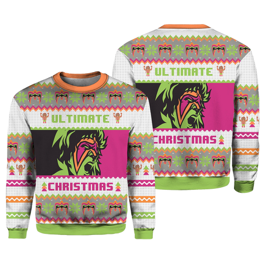 Ultimate Warrior Pro Wrestling Christmas Ugly Christmas Sweater – Moonbestprint
