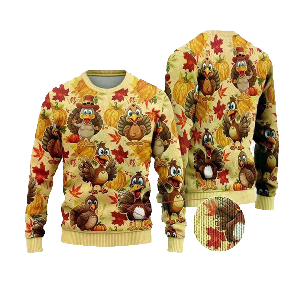 Turkey Maple Ugly Christmas Sweater - Moonbestprint