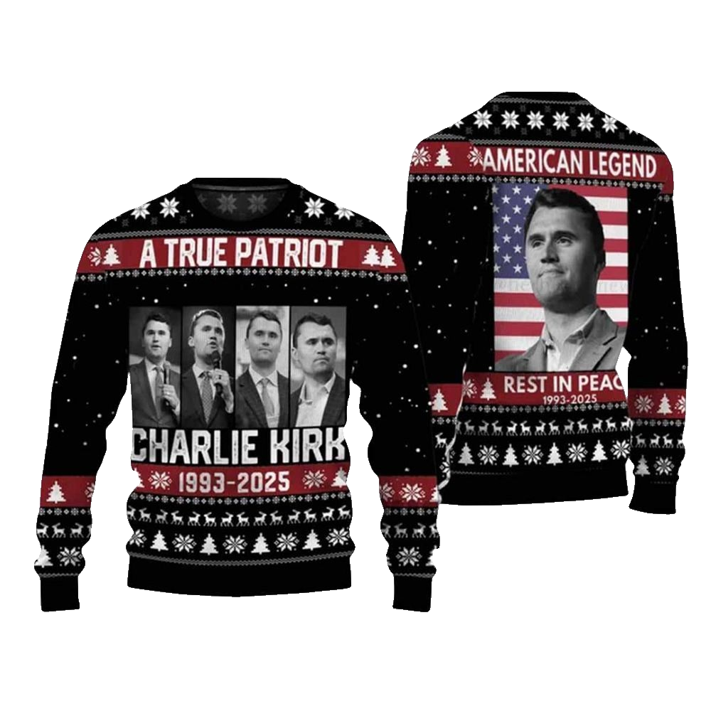 True Patriot Charlie Kirk 1993-2026 Ugly Christmas Sweater - Moonbestprint