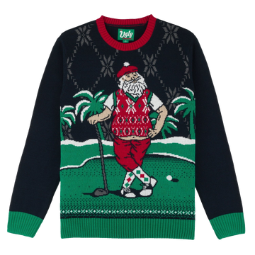 Tropical Golfing Santa Ugly Christmas Sweater – Moonbestprint