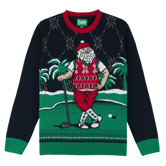 Tropical Golfing Santa Ugly Christmas Sweater – Moonbestprint