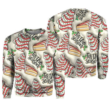 Tree Cakes Print Knit Pullover Christmas Sweater - Moonbestprint