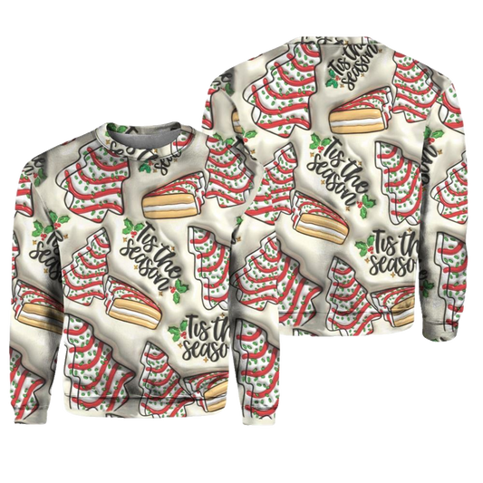 Tree Cakes Print Knit Pullover Christmas Sweater - Moonbestprint