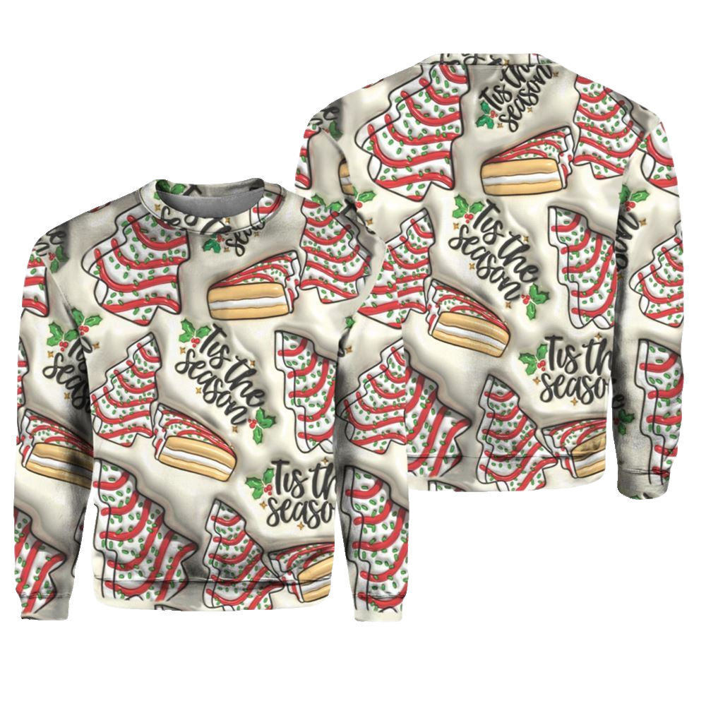 Tree Cakes Print Knit Pullover Christmas Sweater - Moonbestprint