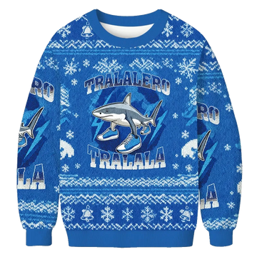 Tralalero Tralala Funny Shark Meme 2025 Christmas Ugly Sweater – Moonbestprint