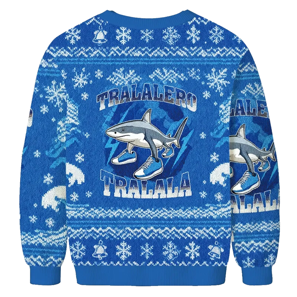 Tralalero Tralala Funny Shark Meme 2025 Christmas Ugly Sweater – Moonbestprint