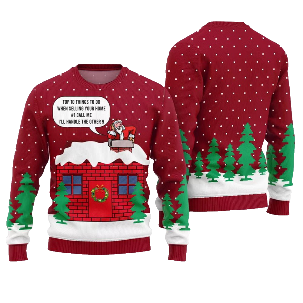 Top 10 Things To Do When Selling Your Home Ugly Christmas Sweater - Moonbestprint