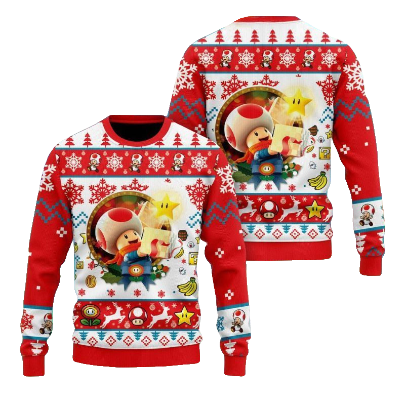 Toad Super Mario Ugly Christmas Sweater 2025 – Moonbestprint