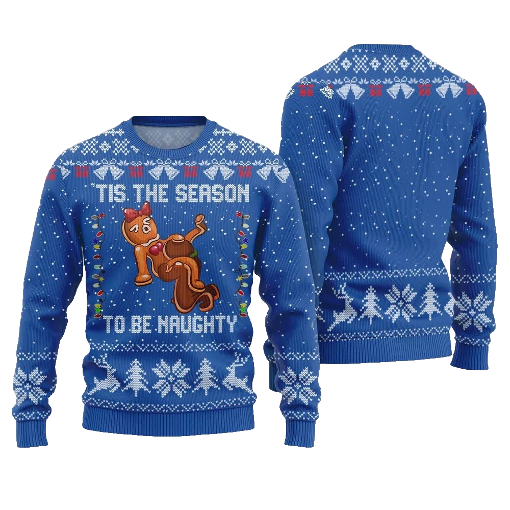 Tis The Season To Be Naughty Ugly Sweater Christmas 2026 - Moonbestprint