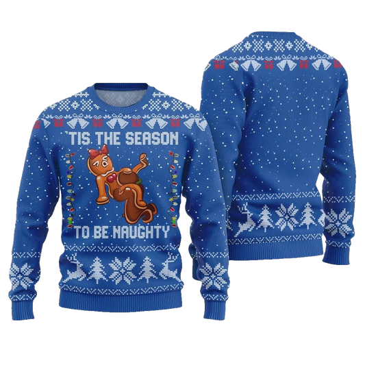 Tis The Season To Be Naughty Ugly Sweater Christmas 2026 - Moonbestprint