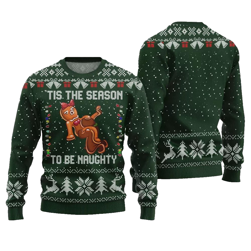 Tis The Season To Be Naughty Ugly Sweater Christmas 2026 - Moonbestprint