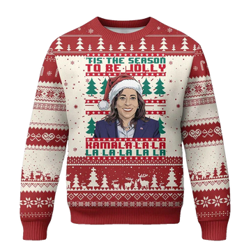 Tis The Season To Be Jolly Kamala La La Ugly Christmas Sweater - Moonbestprint