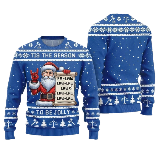 Tis The Season Be Jolly Fa Law Law Ugly Sweater Christmas 2026 - Moonbestprint